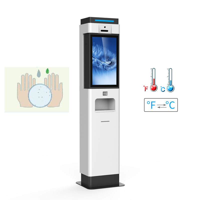 Face Recognition Hand Dispenser Kiosk Temperature Measurement With Indoor Advertising Signage