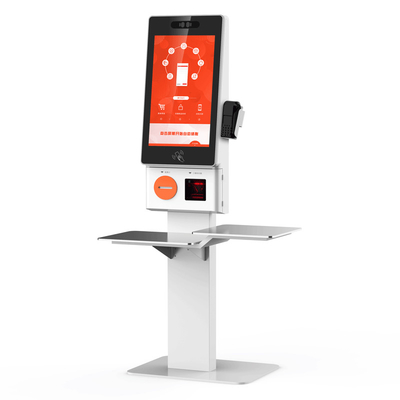 Tự phục vụ đặt hàng Kiosk thanh toán 21.5 Inch cảm ứng máy in Kiosk tự thanh toán cho nhà hàng Cửa hàng thực phẩm