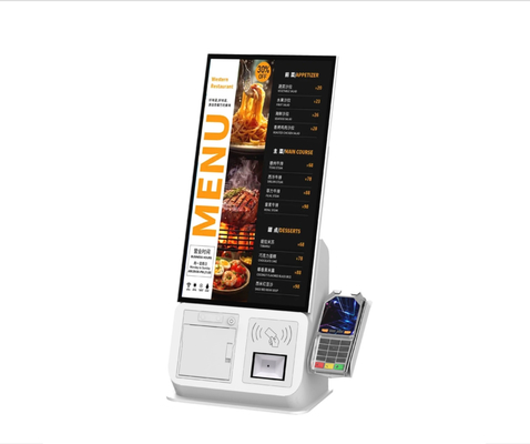 Kiosk POS tự phục vụ được xây dựng trong PC với máy in QR Code Scanner