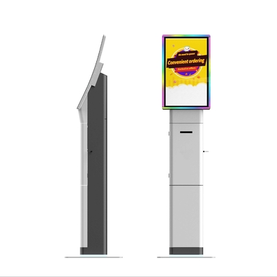 23.8 inch Quán ăn nhanh tự phục vụ Quán thanh toán Kiosk sàn đứng Kiosk màn hình cảm ứng với phần mềm POS