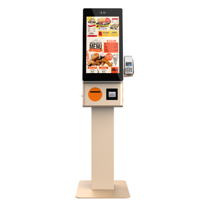 23.8 Inch Free Standing Touch Self-Service Đặt hàng đồ ăn Kiosk Nhà hàng trong nhà
