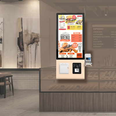 Kiosk tự thanh toán với màn hình cảm ứng 23,8inch màn hình hiển thị máy in máy quét cho siêu thị bán lẻ