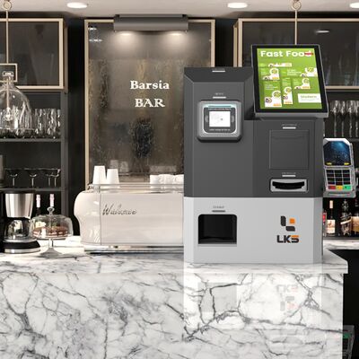 Kiosk tự phục vụ 15 inch với máy quét mã vạch và trình đọc thẻ ID tùy chọn để tự thanh toán hiệu quả