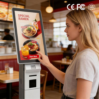 Tiếp thị thông minh tự đặt hàng Terminal tự phục vụ Kiosk cho cửa hàng thức ăn nhanh