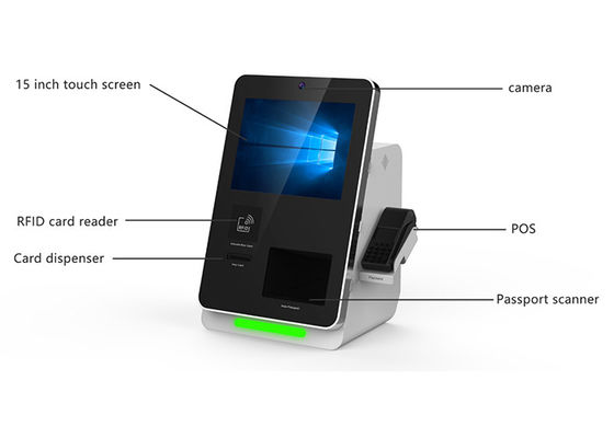 Máy rút thẻ Tự đặt hàng Thanh toán Kiểm tra trong Kiosk cho Nhà hàng Khách sạn Sân bay